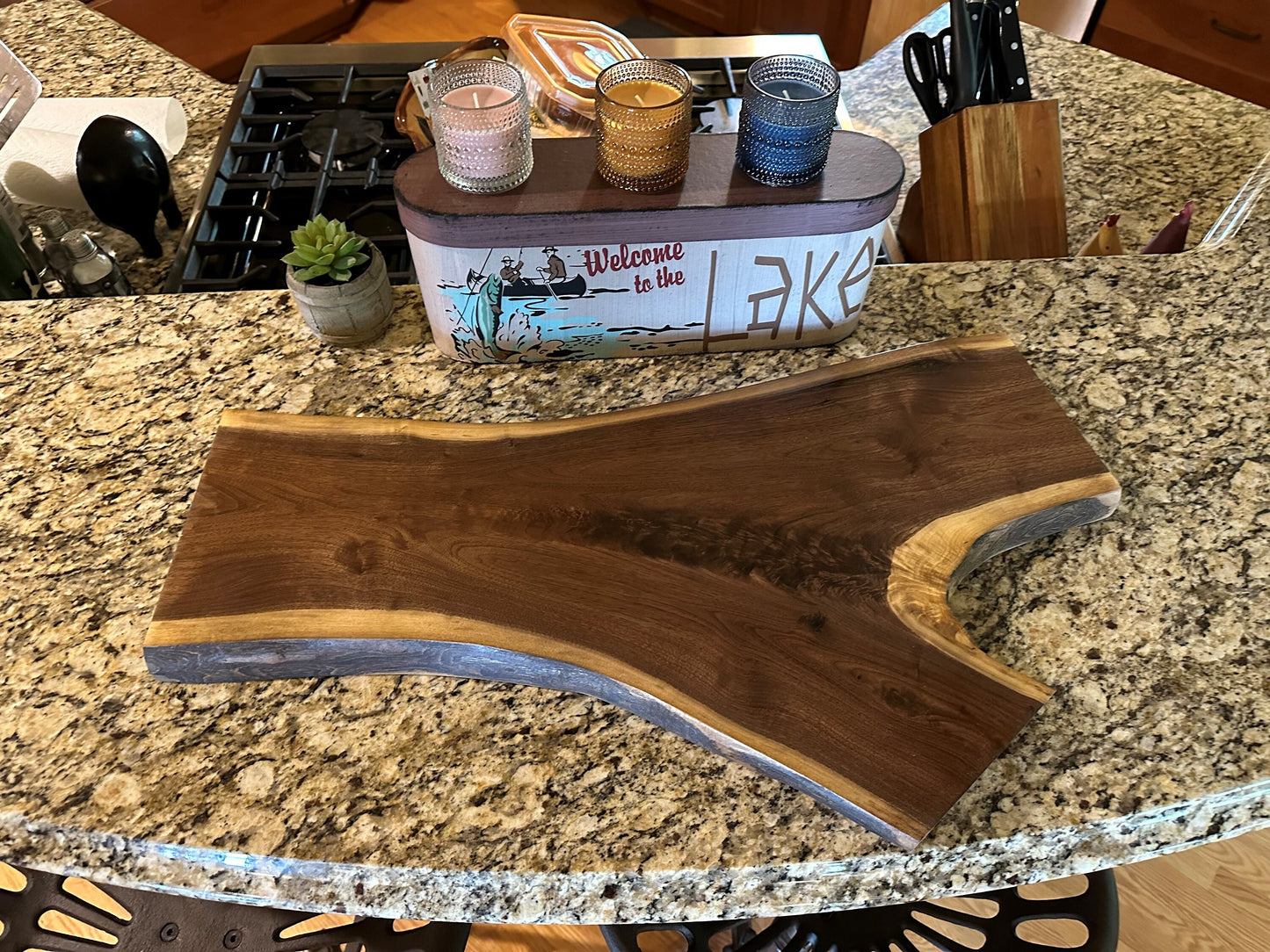 Walnut slab, charcuterie, serving tray